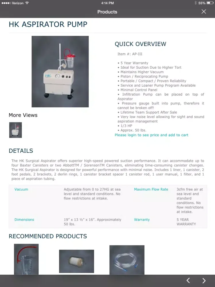 HK Surgical iPad  سکرین شاٹس