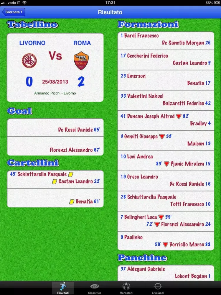 Live Goal App iPad 应用截图