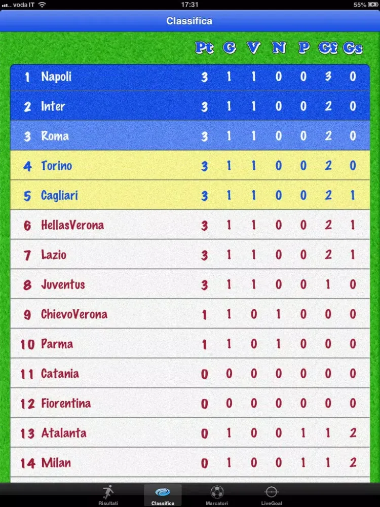 Live Goal App iPad 应用截图
