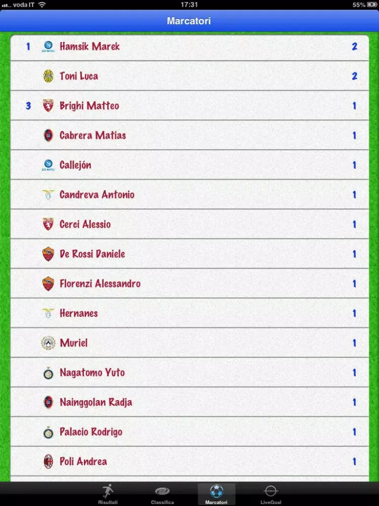 Live Goal App iPad 应用截图