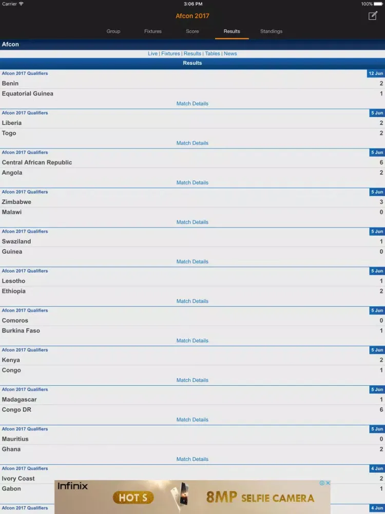 Capturas de pantalla de CAF Football - Afcon 2019 iPad 