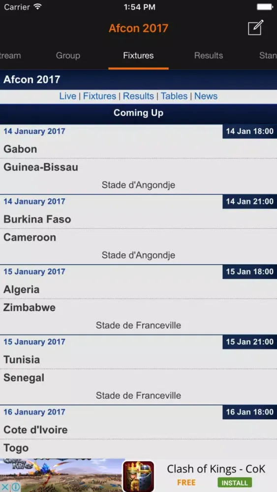 Capturas de pantalla de CAF Football - Afcon 2019