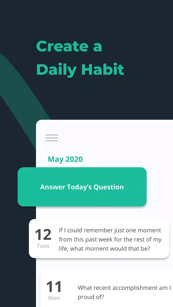 Question Journal: Self Care Screenshots