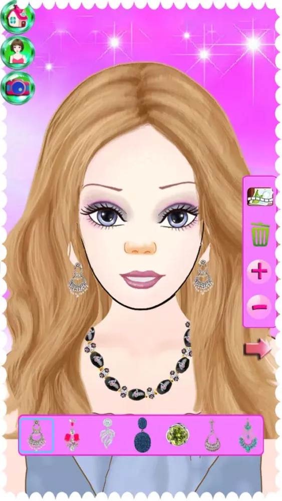 Tangkapan layar Super Star Model Show:Fashion Party-Makeup,Dressup and Prom Salon Makeover Games-Nail Salon,Necklace Designer!