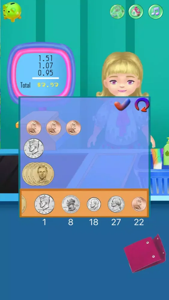 Captures d'écran de Coins Counting:Elementary Math