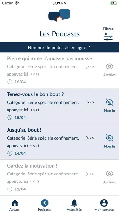 Podcast'immo Ekran Görüntüleri