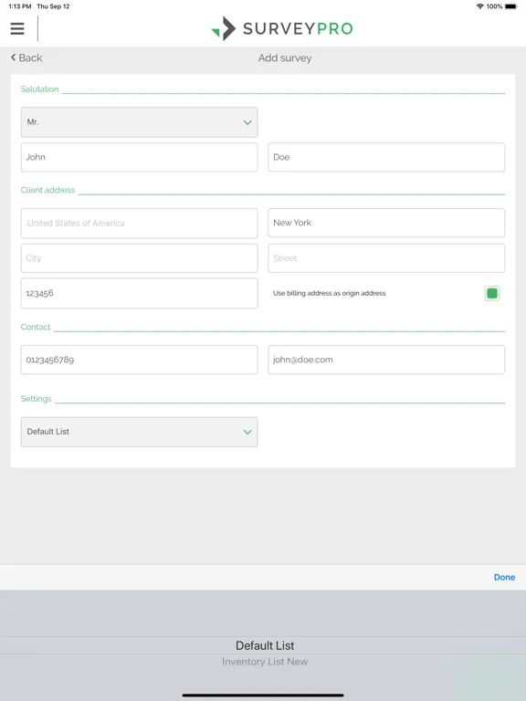 Tangkapan skrin The SurveyPro iPad 