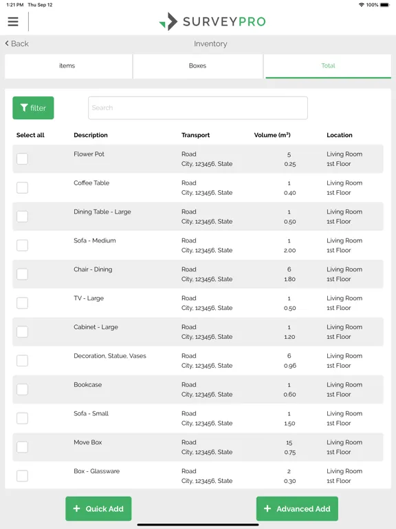 Tangkapan skrin The SurveyPro iPad 