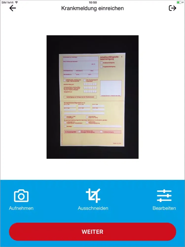 Tangkapan layar IKK BB App iPad 