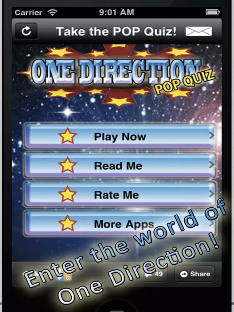 Tangkapan layar The Pop Quiz - One Direction Edition iPad 