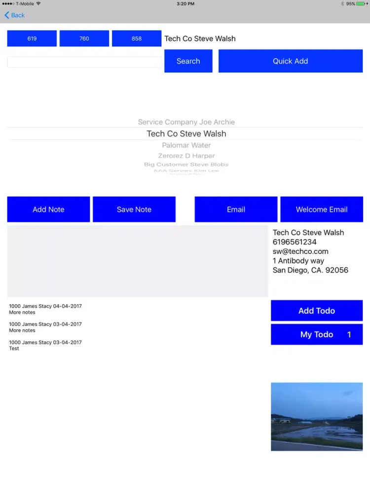 Ảnh chụp màn hình của B.O.S.S. EMV iPad 