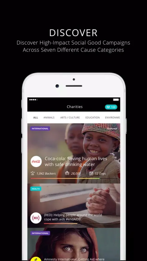 Movements - fund social good with spare change Screenshots