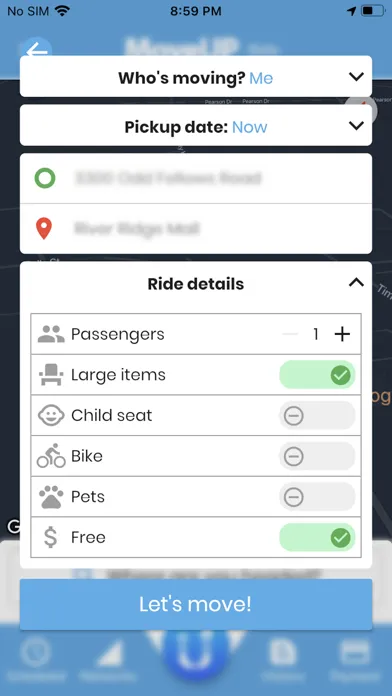 Tangkapan skrin MoveUP - Rides and Deliveries
