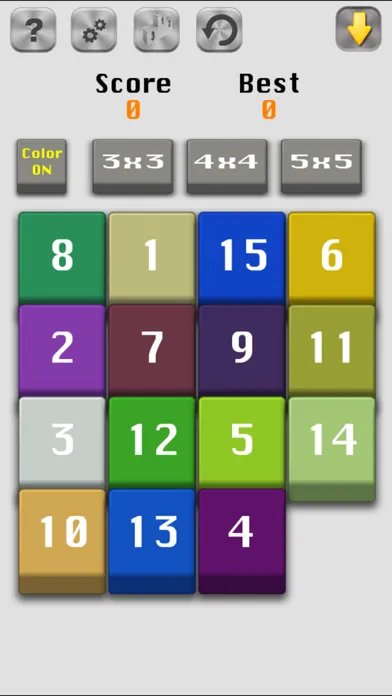 Number Slide-15 Fifteen puzzle سکرین شاٹس