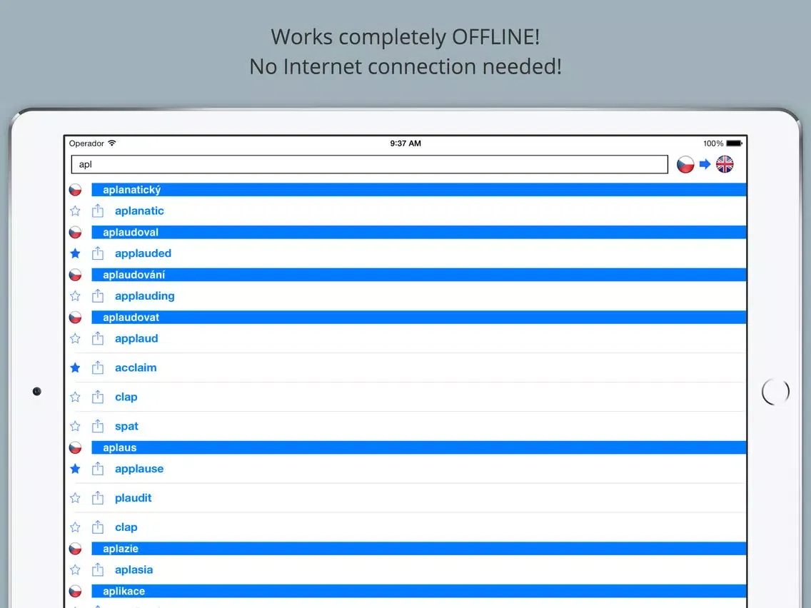 صور Offline English Czech Dictionary with Voice iPad 