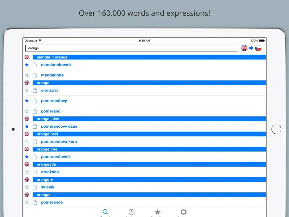 صور Offline English Czech Dictionary with Voice iPad 