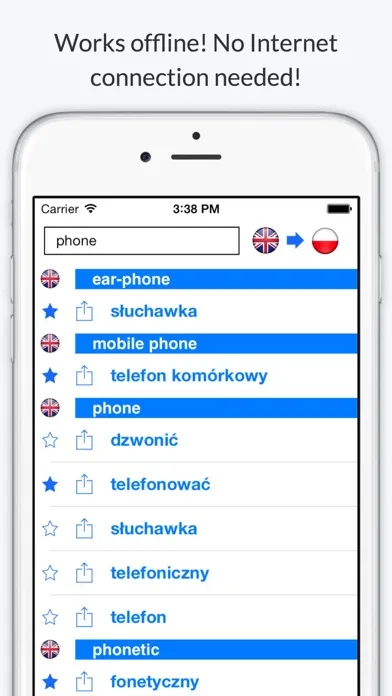 Offline English Polish Dictionary (Słownik) سکرین شاٹس
