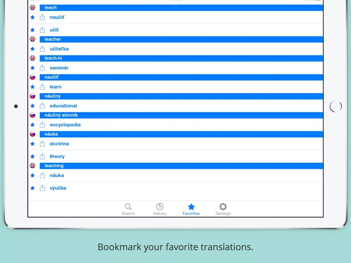 ภาพหน้าจอของ Offline English Slovak Dictionary with Voice iPad 