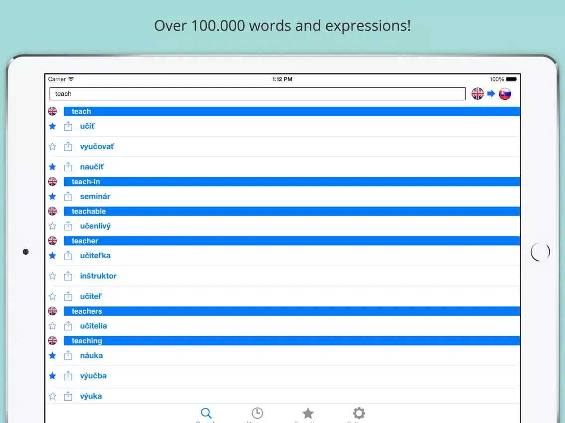 ภาพหน้าจอของ Offline English Slovak Dictionary with Voice iPad 