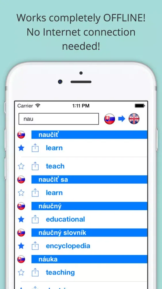 ภาพหน้าจอของ Offline English Slovak Dictionary with Voice