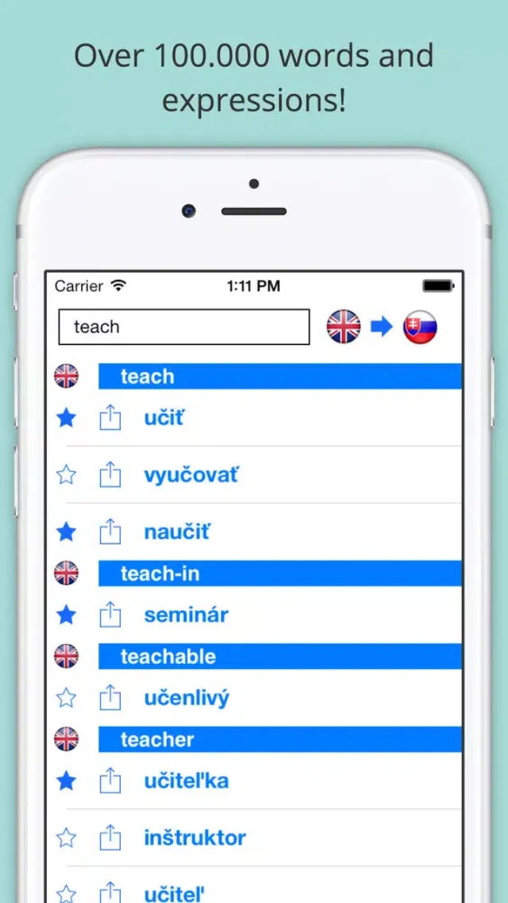 ภาพหน้าจอของ Offline English Slovak Dictionary with Voice
