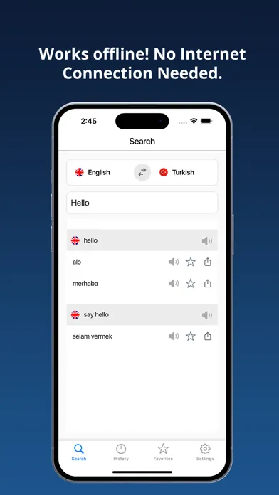 Captures d'écran de English Turkish Dictionary +
