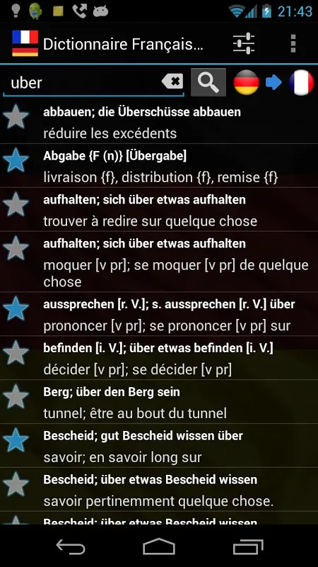 French German Dictionary FREE Screenshots