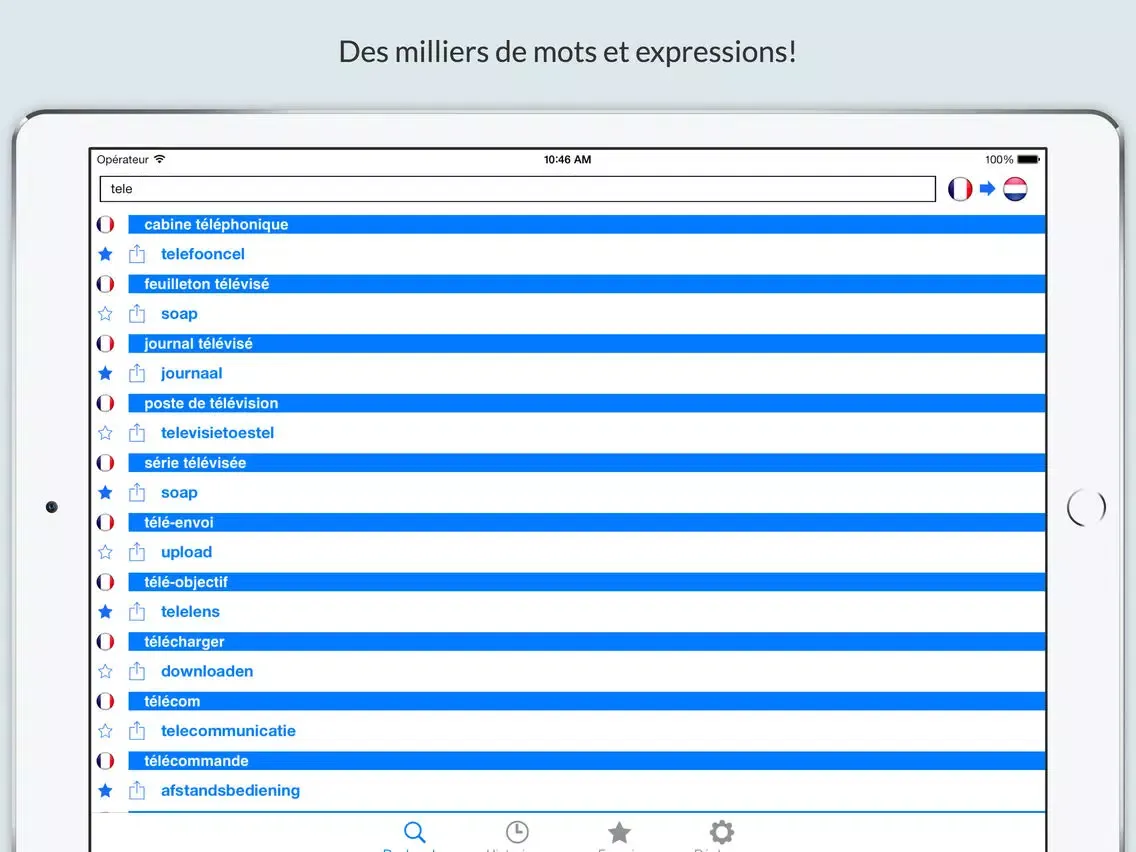 Offline French Dutch Dictionary with Voice iPad 應用截圖