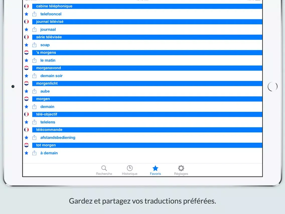 Offline French Dutch Dictionary with Voice iPad 應用截圖