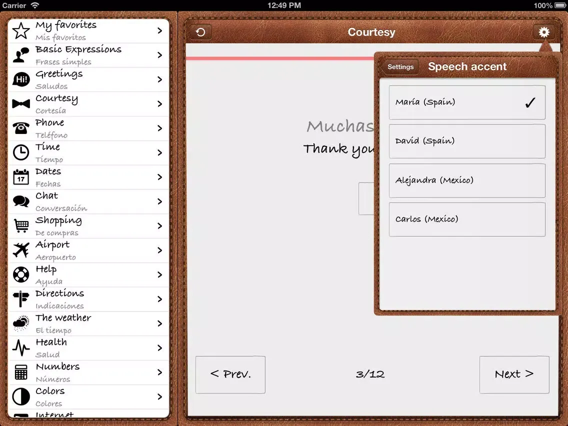 Learn Spanish: Phrases, Vocabulary and Pronunciation iPad  Screenshots