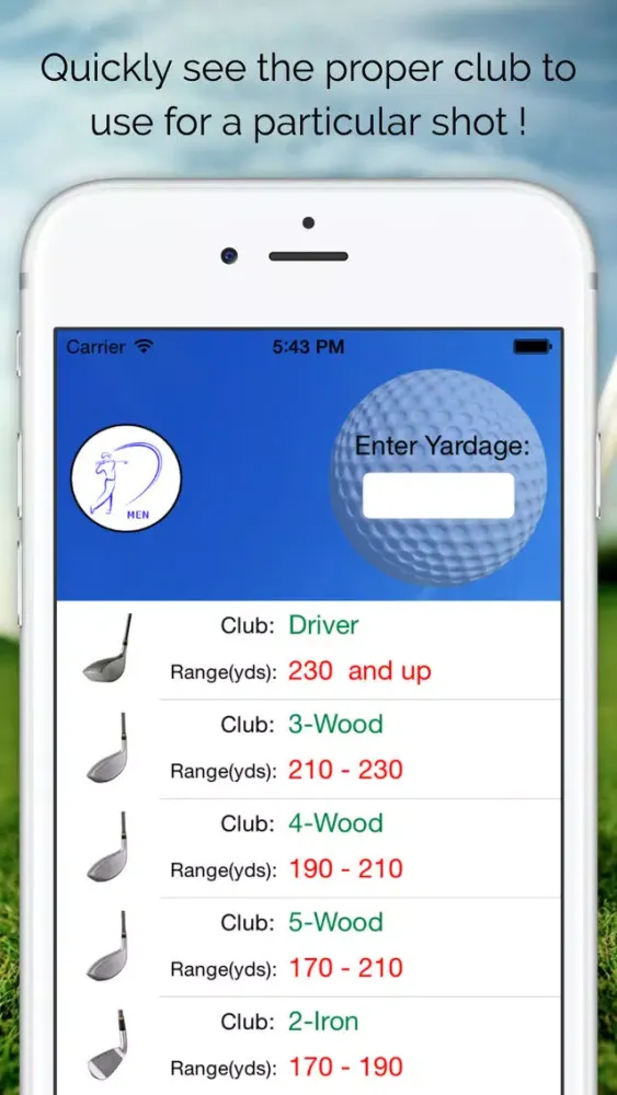 Pro Caddie Golf Club Selector স্ক্রিনশট