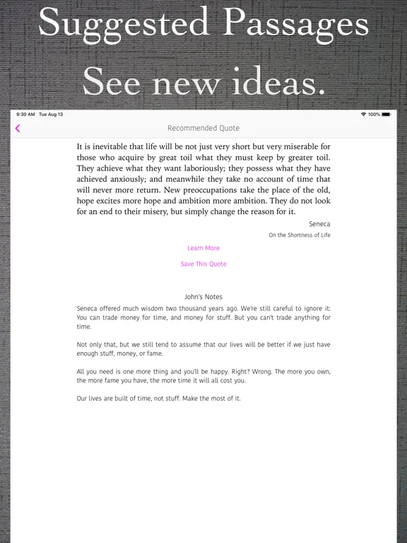 Ảnh chụp màn hình của Passages Quote Journal iPad 