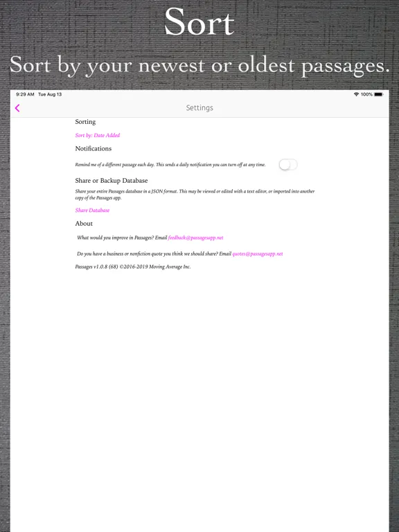 Ảnh chụp màn hình của Passages Quote Journal iPad 
