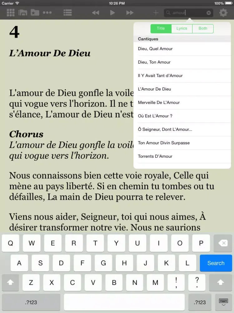 Capturas de pantalla de Hymnes et Louanges Adventistes iPad 