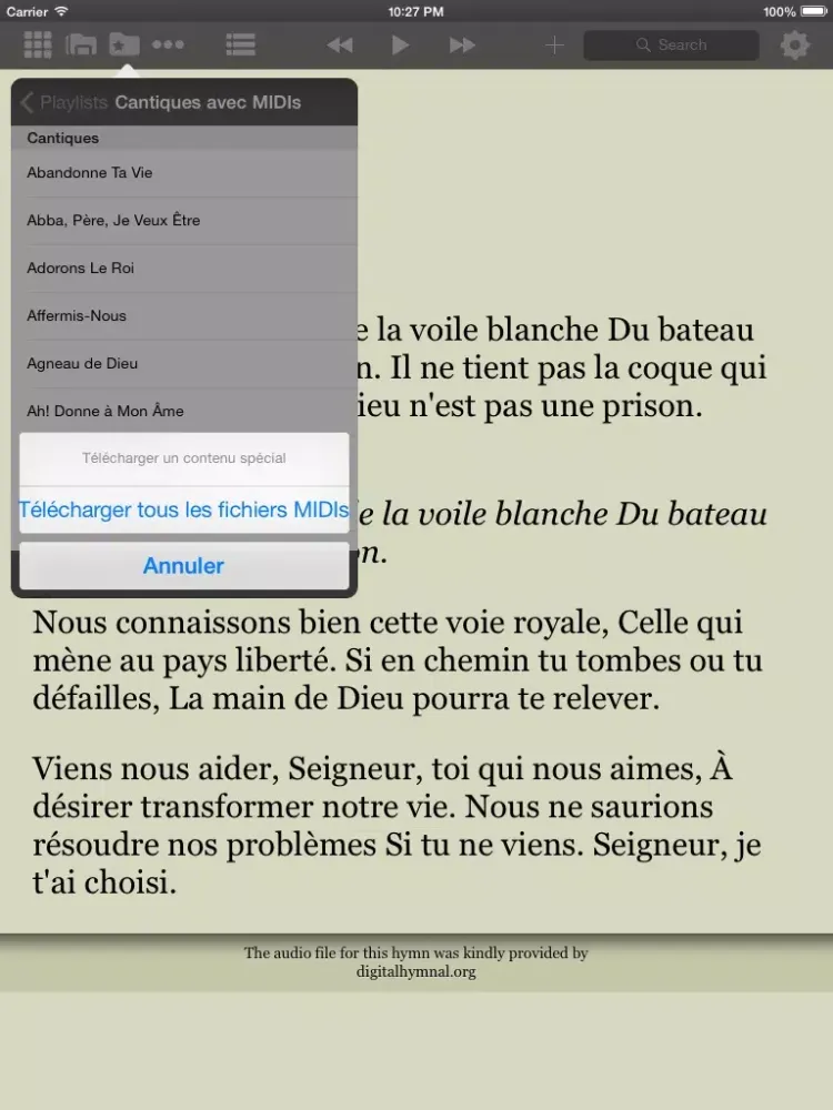 Capturas de pantalla de Hymnes et Louanges Adventistes iPad 