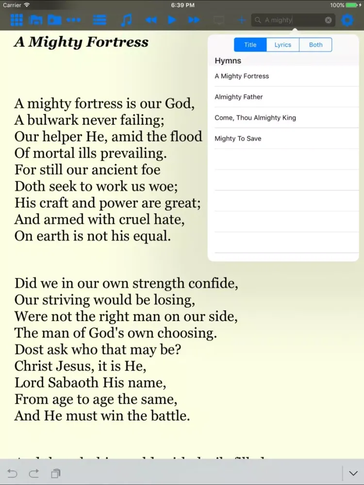 Capturas de pantalla de The Advent Hymnal iPad 