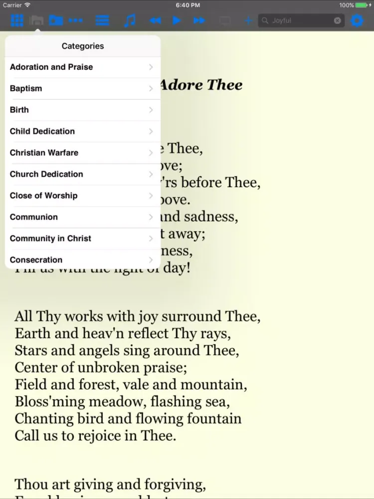 Capturas de pantalla de The Advent Hymnal iPad 