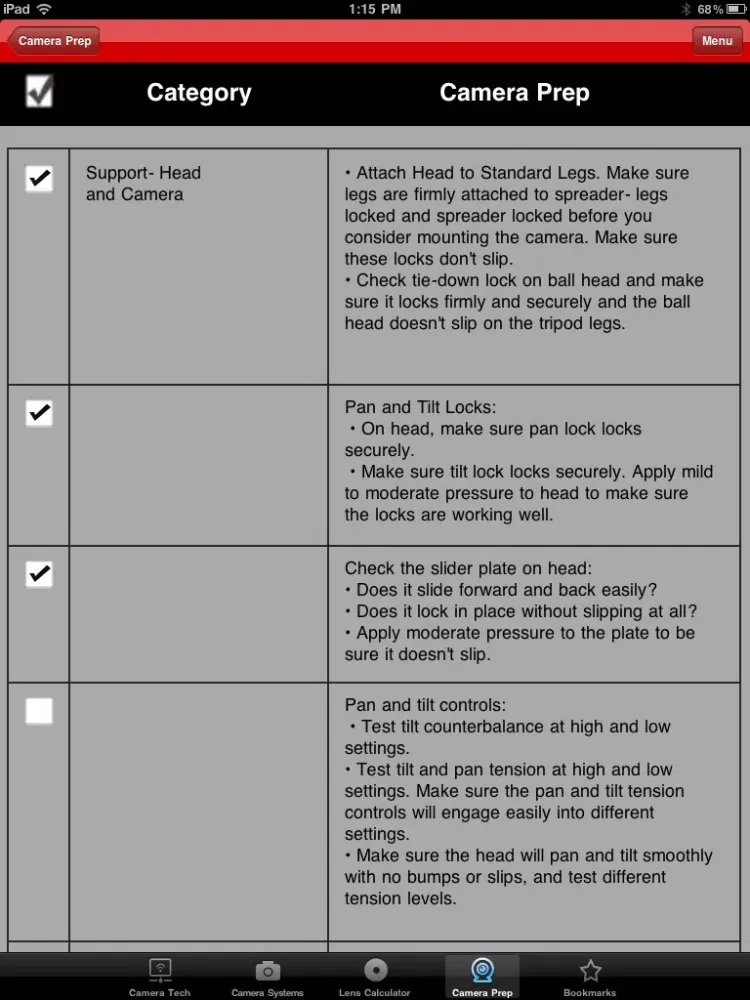 Pro Camera Guide iPad  Screenshots