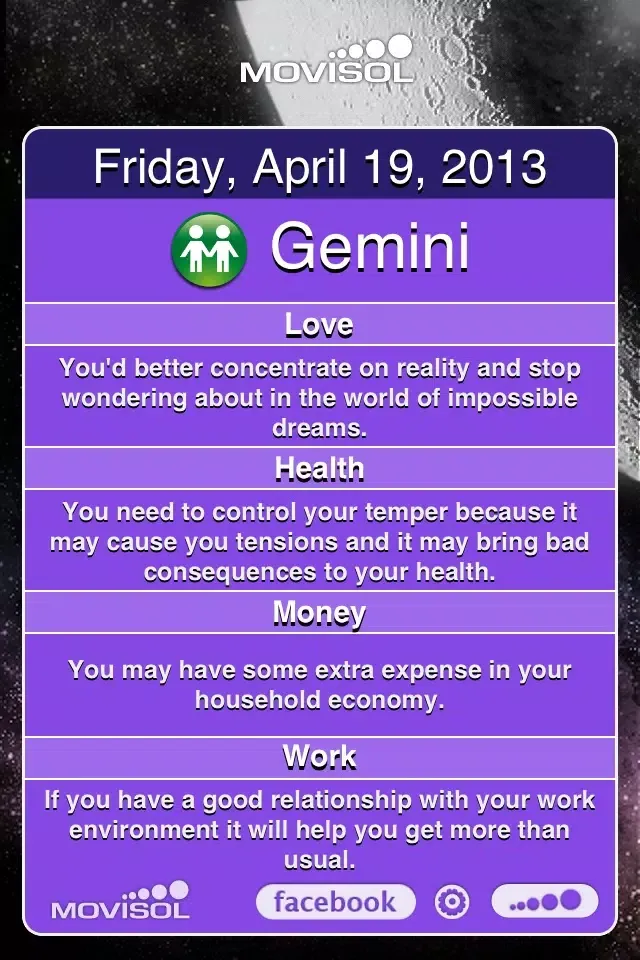 Ảnh chụp màn hình của Luck Horoscope: daily astrological prediction
