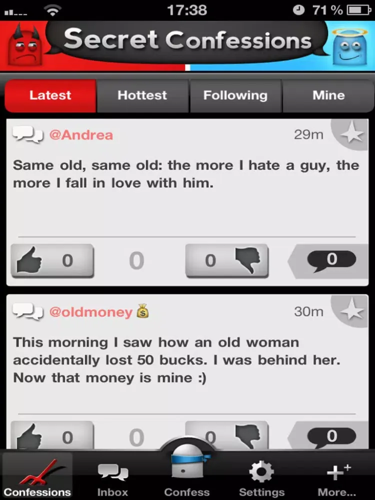 Secret Confessions: Find out about people's most intimate secrets iPad  스크린샷