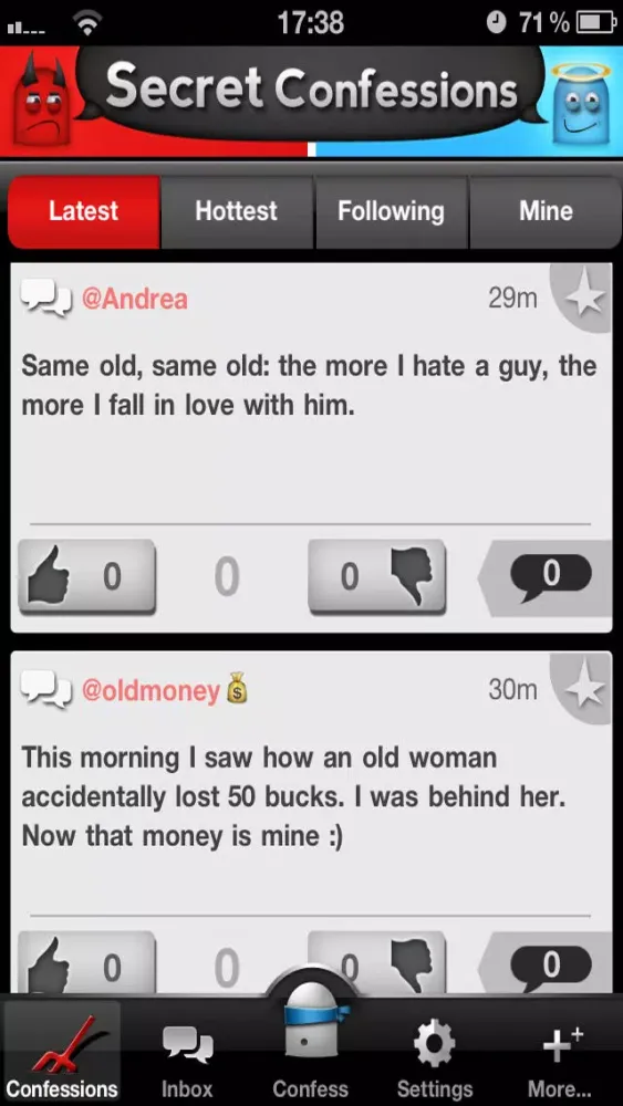 Secret Confessions: Find out about people's most intimate secrets 스크린샷