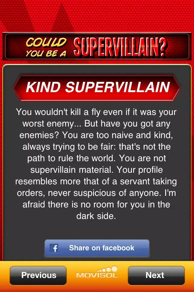 Ảnh chụp màn hình của Could you be a Supervillain?