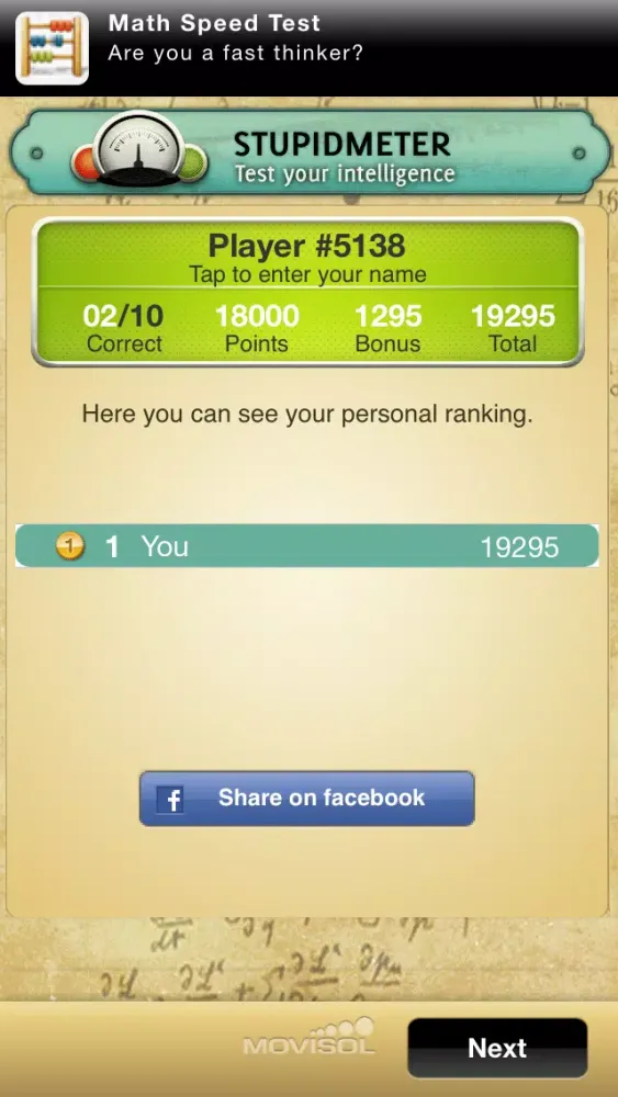 Captures d'écran de Stupidmeter: tool to test your intelligence