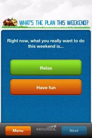 Zrzuty ekranu What's the plan this weekend?