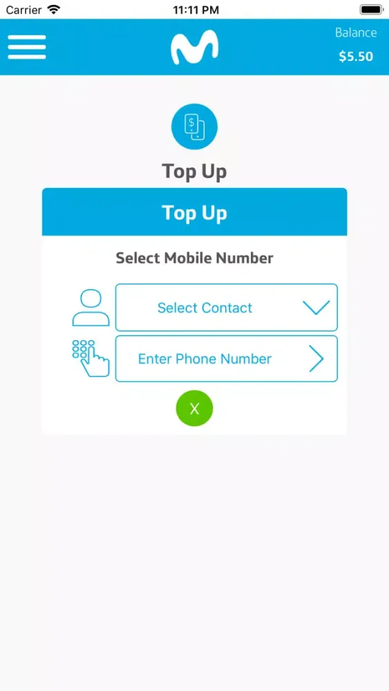 Movistar Top up and Call Screenshots