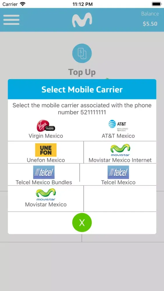 Movistar Top up and Call Screenshots