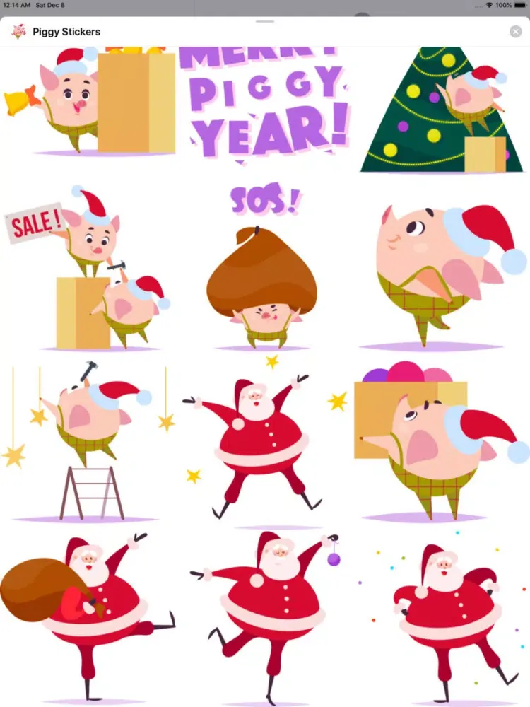 Christmas 2019 Piggy New Year iPad  स्क्रीनशॉट