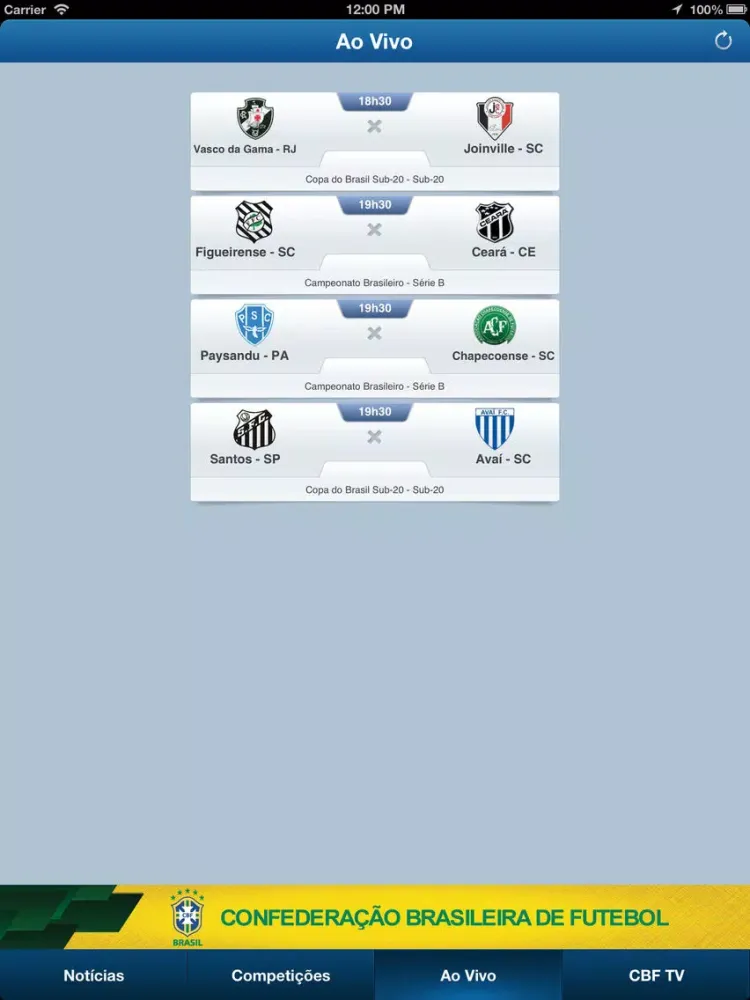 Futebol Brasileiro iPad 应用截图