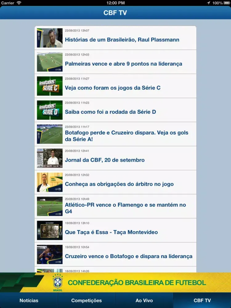 Futebol Brasileiro iPad 应用截图