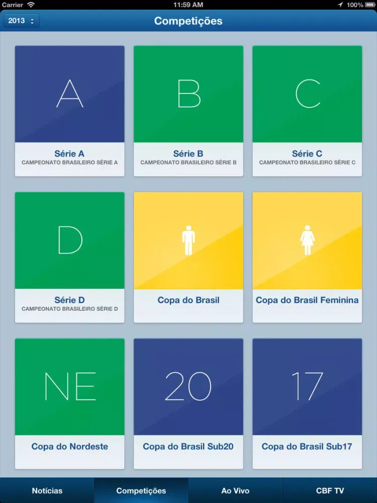 Futebol Brasileiro iPad 应用截图